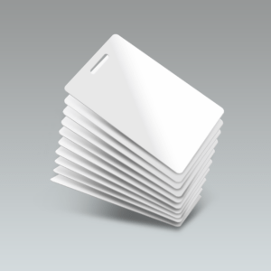 White Gloss Blank CR80 PVC Plastic Cards with Punched Hole