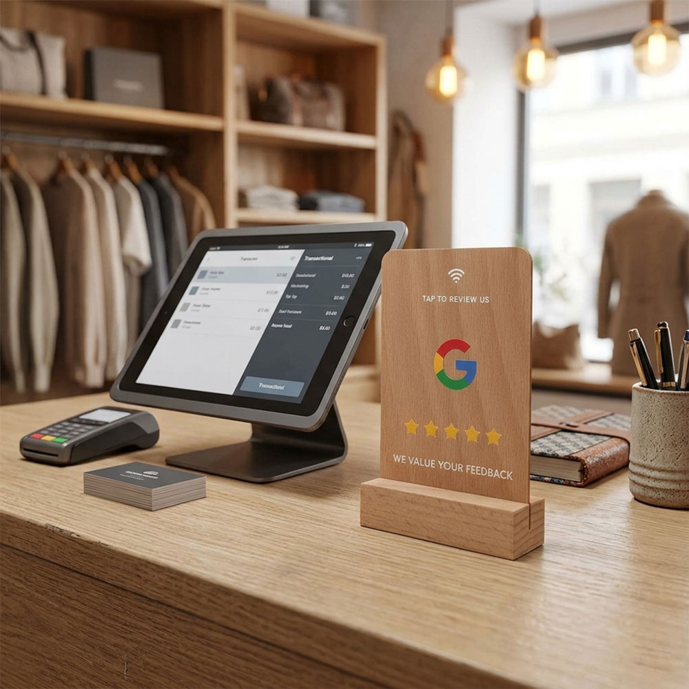 NFC Google Review Wooden Stands